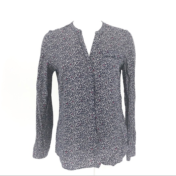 Banana Republic micro heart print shirt top s - Picture 1 of 6